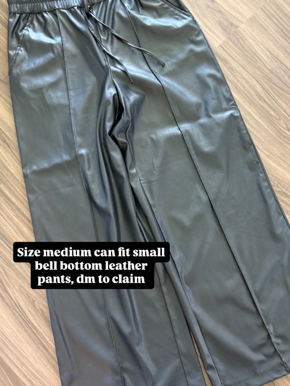 Faux leather bellbottoms